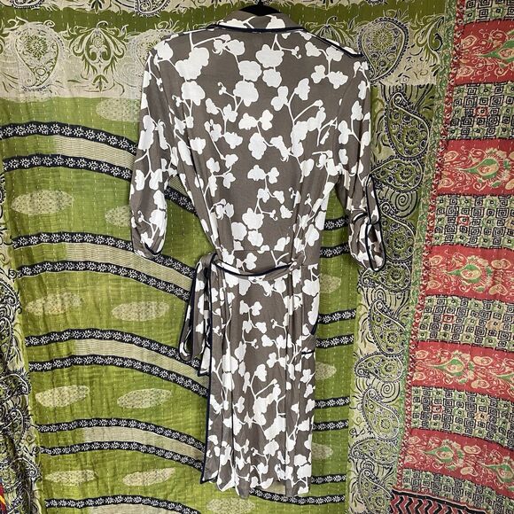 NWT Diane Von Furstenberg Faith Camo/ Navy Print Silk Jersey Wrap Dress Size 10 - Picture 12 of 16